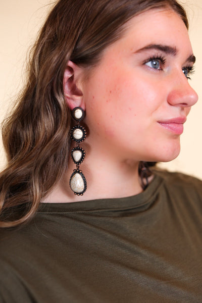 Ashlyn Rose Along the Trail White Howlite Rock Copper Dangle Earrings-Earrings-Sunshine and Wine Boutique