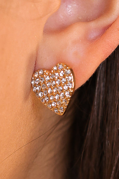Ashlyn Rose Heart of Mine Heart Shaped Stud in Rose Gold Earrings-Earrings-Sunshine and Wine Boutique