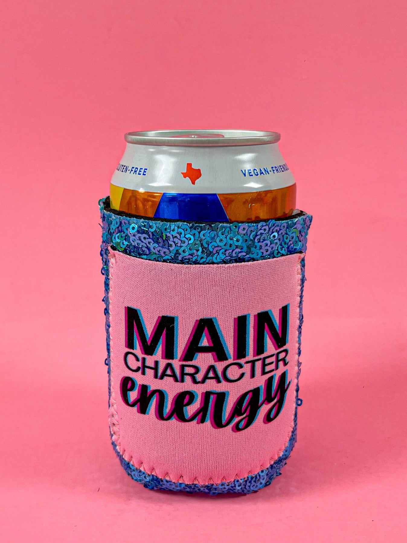 Peachy Keen Main Character Energy Regular Can Cooler-Can & Bottle Sleeves-Sunshine and Wine Boutique