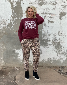 Texas True Threads Leopard Jogger-Clothing-Sunshine and Wine Boutique