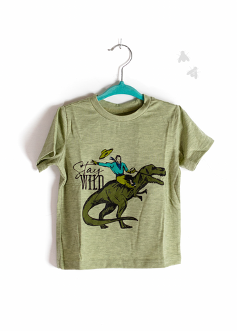 2 Fly Boy's Stay Wild Tee, Green-Baby & Toddlers Tops-Sunshine and Wine Boutique