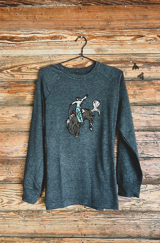 2 Fly Buck Yeah Long Sleeve Top-Shirts & Tops-Sunshine and Wine Boutique