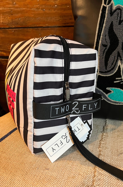 2 Fly Blame My Roots Traveler Bag, Black & White-Purse-Sunshine and Wine Boutique
