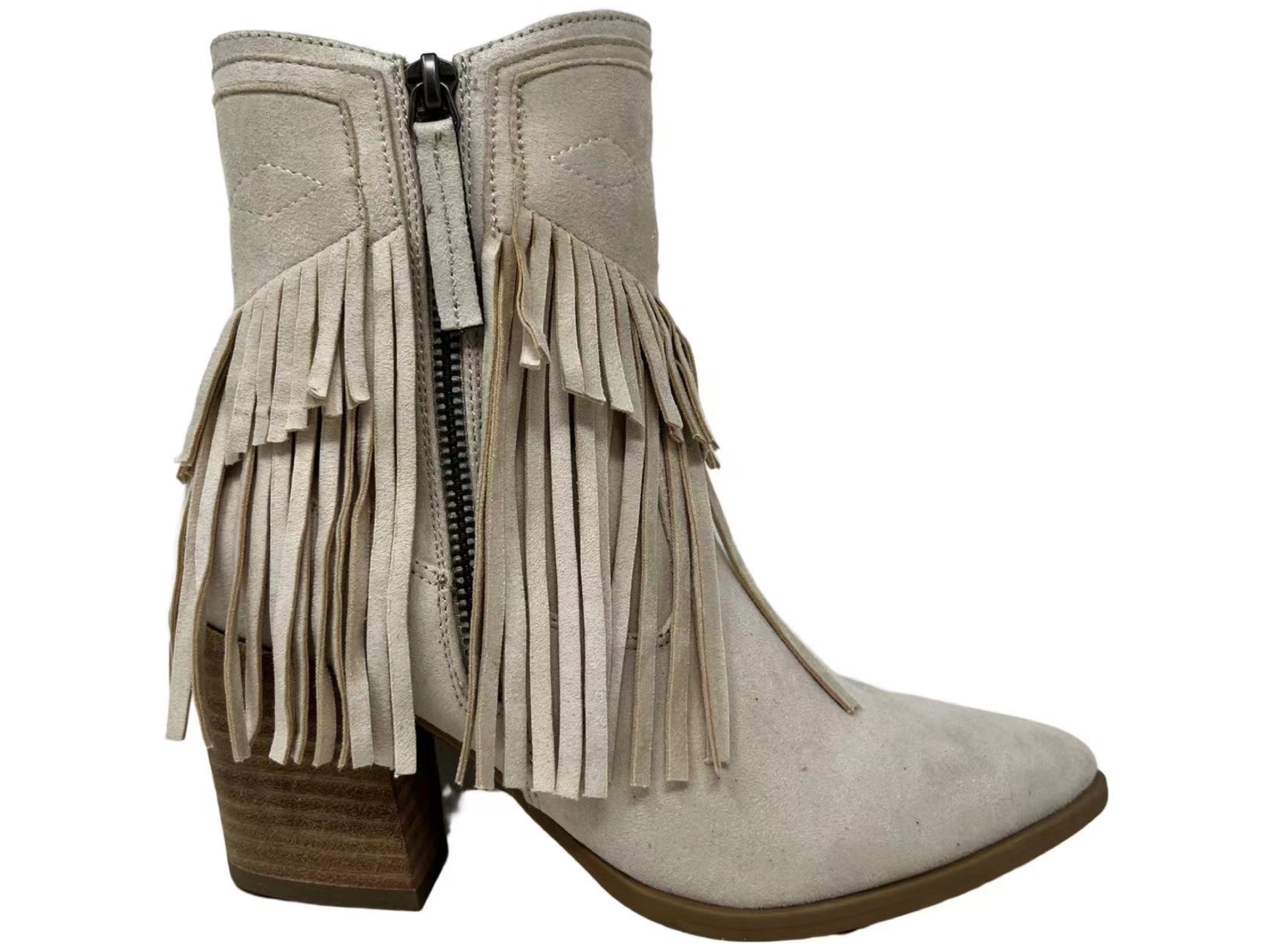 Very G "Dunes" Cream Bootie with Fringe-Shoes-Sunshine and Wine Boutique