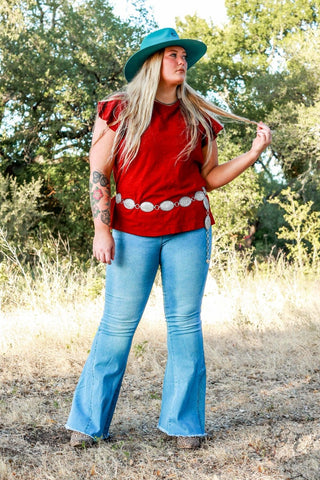 Southern Grace The Jolene High Rise Light Wash Flare Denim Jeans