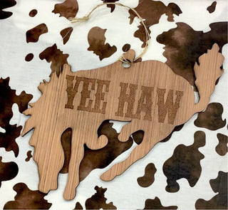 The Whole Herd Wooden Door Hanger, Yee Haw Bronco