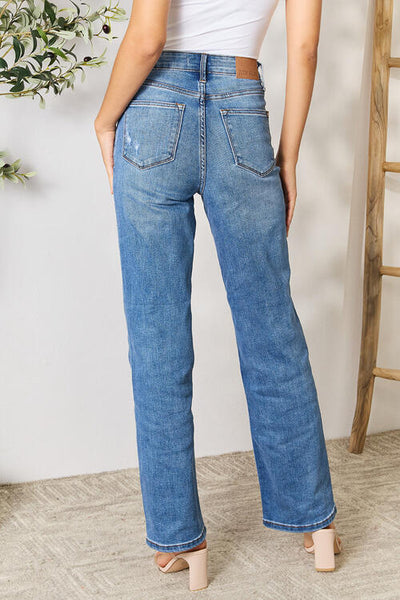 Judy Blue High Waist Tummy Control 90's Straight Denim 88661 - Exclusive-Jeans-Sunshine and Wine Boutique