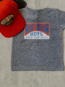 The Whole Herd Boy's Blue Collar Boys Tee, Grey-Clothing-Sunshine and Wine Boutique