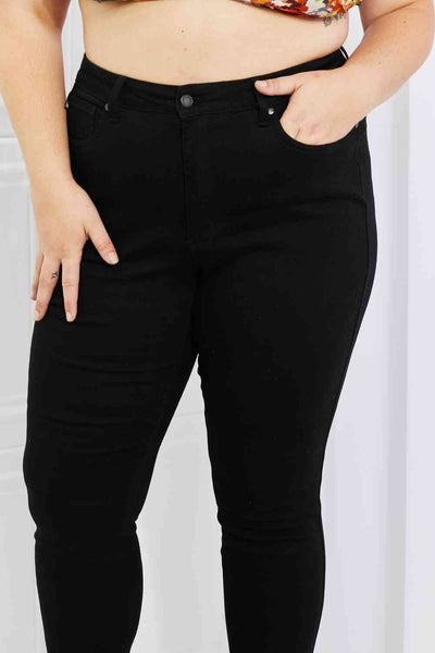 Judy Blue Mila Full Size High Waisted Shark Bite Hem Skinny Jeans - Exclusive-Jeans-Sunshine and Wine Boutique