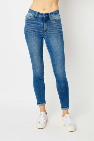 Judy Blue Full Size Cuffed Hem Skinny Jeans 82449 - Exclusive-Jeans-Sunshine and Wine Boutique