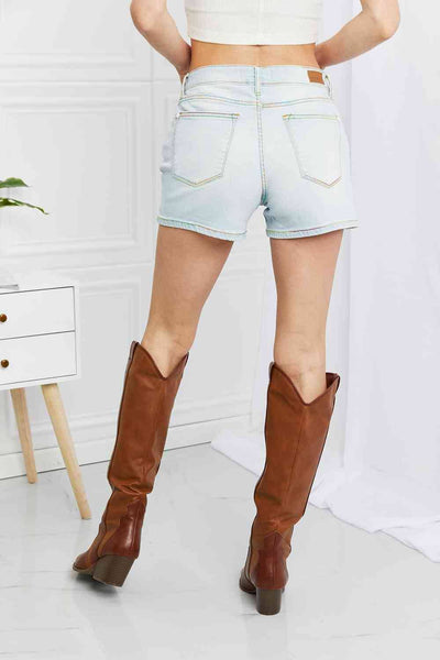 Judy Blue Mid Rise Rainbow Thread Denim Shorts 150103 - Exclusive-Shorts-Sunshine and Wine Boutique