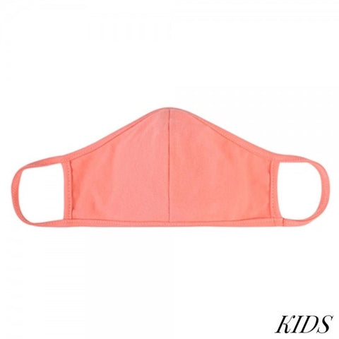 Sunshine & Wine Boutique Kids Solid Peach Cloth Face Mask with seam-Face Mask-Sunshine and Wine Boutique