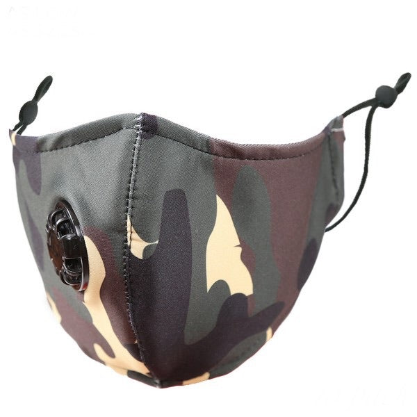 Sunshine & Wine Boutique Adult Camouflage Face Mask with Seam, Adjustable Ear Loop, filter pocket & Breathing Vent-Face Mask-Sunshine and Wine Boutique