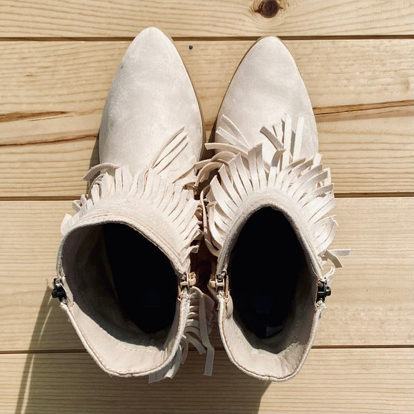 Very G "Dunes" Cream Bootie with Fringe-Shoes-Sunshine and Wine Boutique