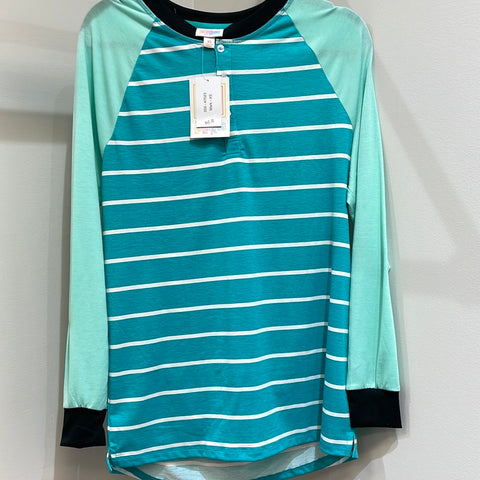 LuLaRoe Mark Long Sleeve Henley Top XS-Shirts & Tops-Sunshine and Wine Boutique