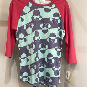 LuLaRoe Disney Randy Raglan Top Size Medium Red, Mint, & Navy-Shirts & Tops-Sunshine and Wine Boutique