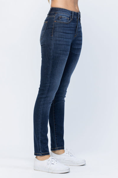 Judy Blue High Waist Relaxed Fit Dark Denim 82325-Jeans-Sunshine and Wine Boutique