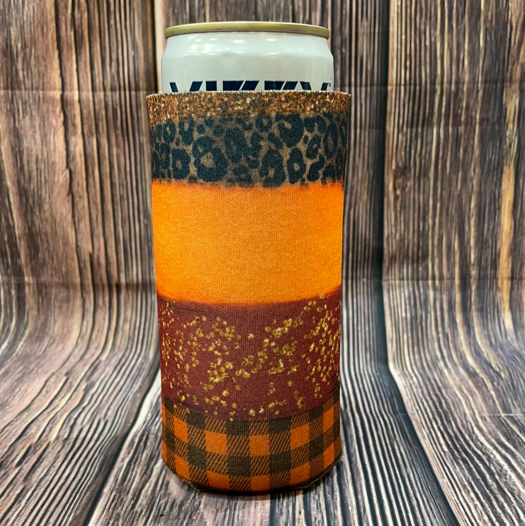 The Swanky Blossom Slim Can Cooler, Plaid-Can & Bottle Sleeves-Sunshine and Wine Boutique