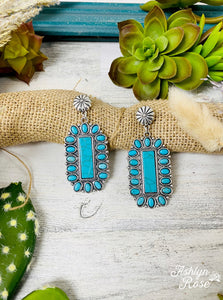 Ashlyn Rose I'll tell you what I want turquoise Stone Silver earrings-Earrings-Sunshine and Wine Boutique