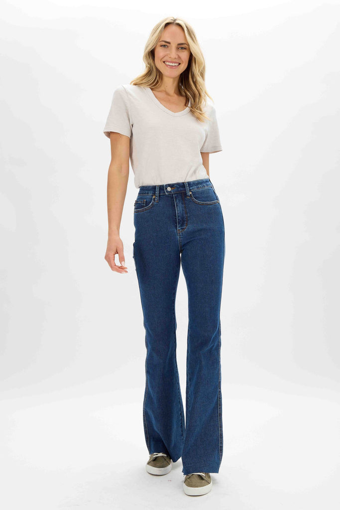 Judy Blue Cooling Denim Control Top Flare Jeans - Boujee Boutique