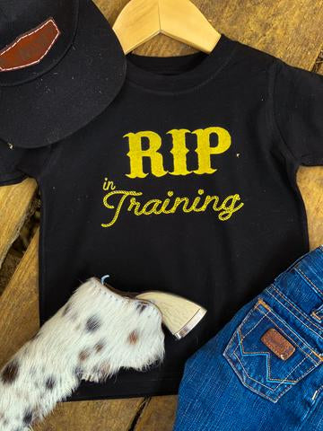 The Whole Herd Boy's Rip in Training Kid's Western Graphic Tee, Black-Clothing-Sunshine and Wine Boutique