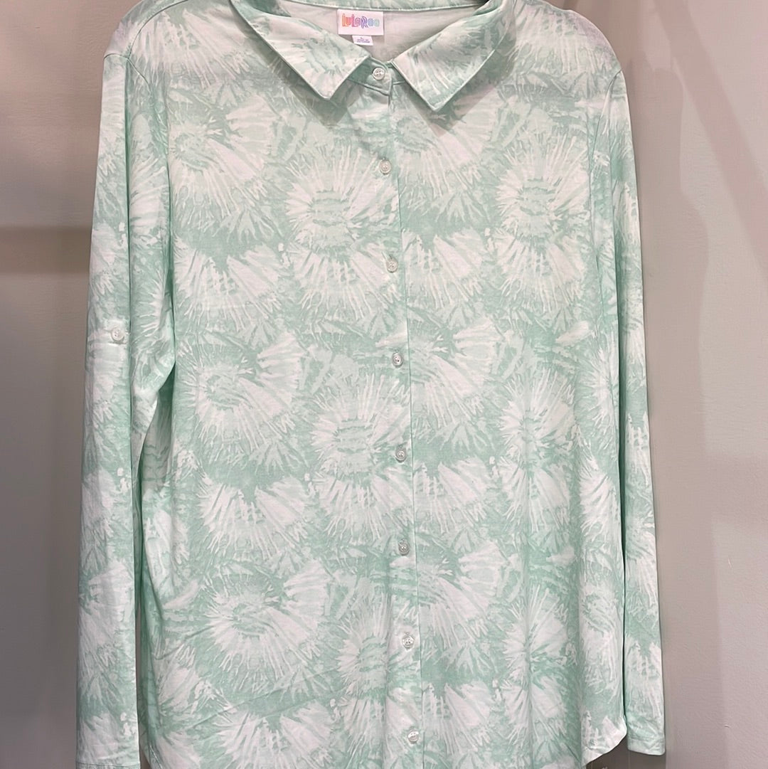 LuLaRoe Valentina Long Sleeve Button Up Top L-Shirts & Tops-Sunshine and Wine Boutique