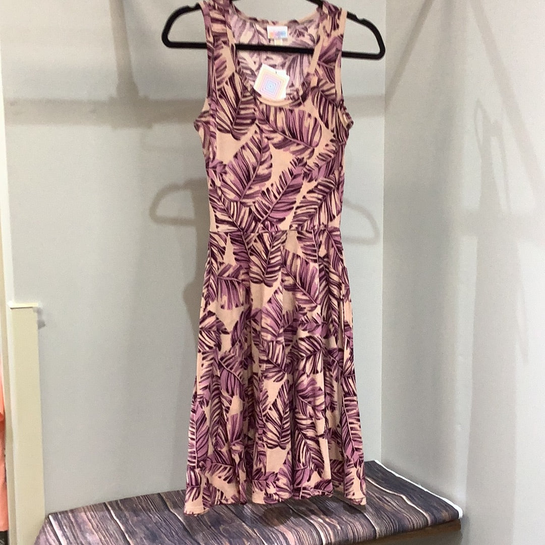 LuLaRoe Nicki Sleeveless Tank Dress Size XXS, Leaves – Sunshine