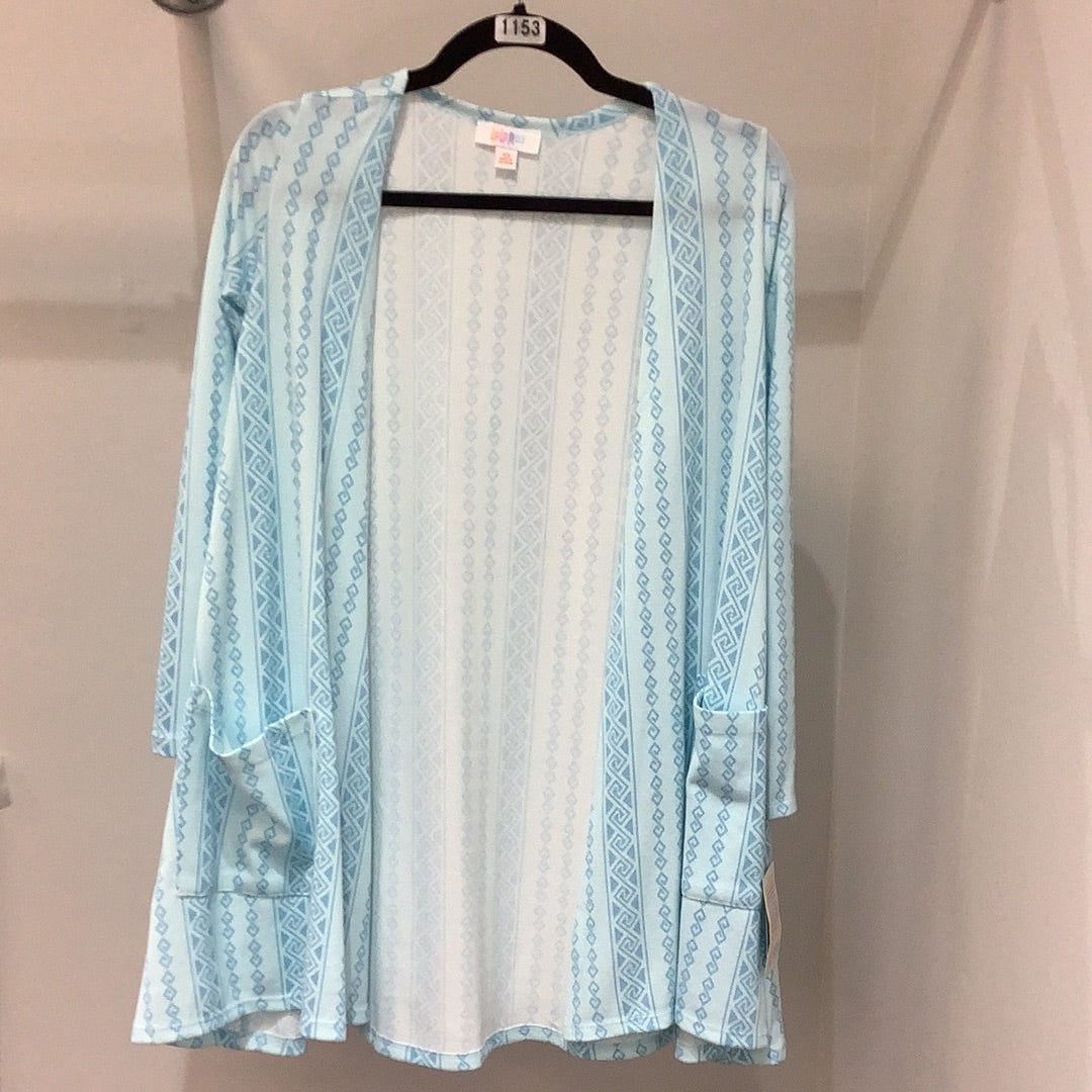 LuLaRoe Caroline Long Sleeve Cardigan Size XS Light Blue-Shirts & Tops-Sunshine and Wine Boutique