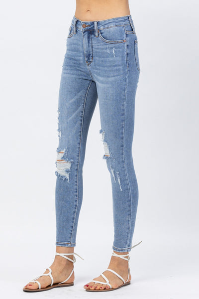 Judy Blue Destroyed High Rise Tummy Control Skinny Jeans