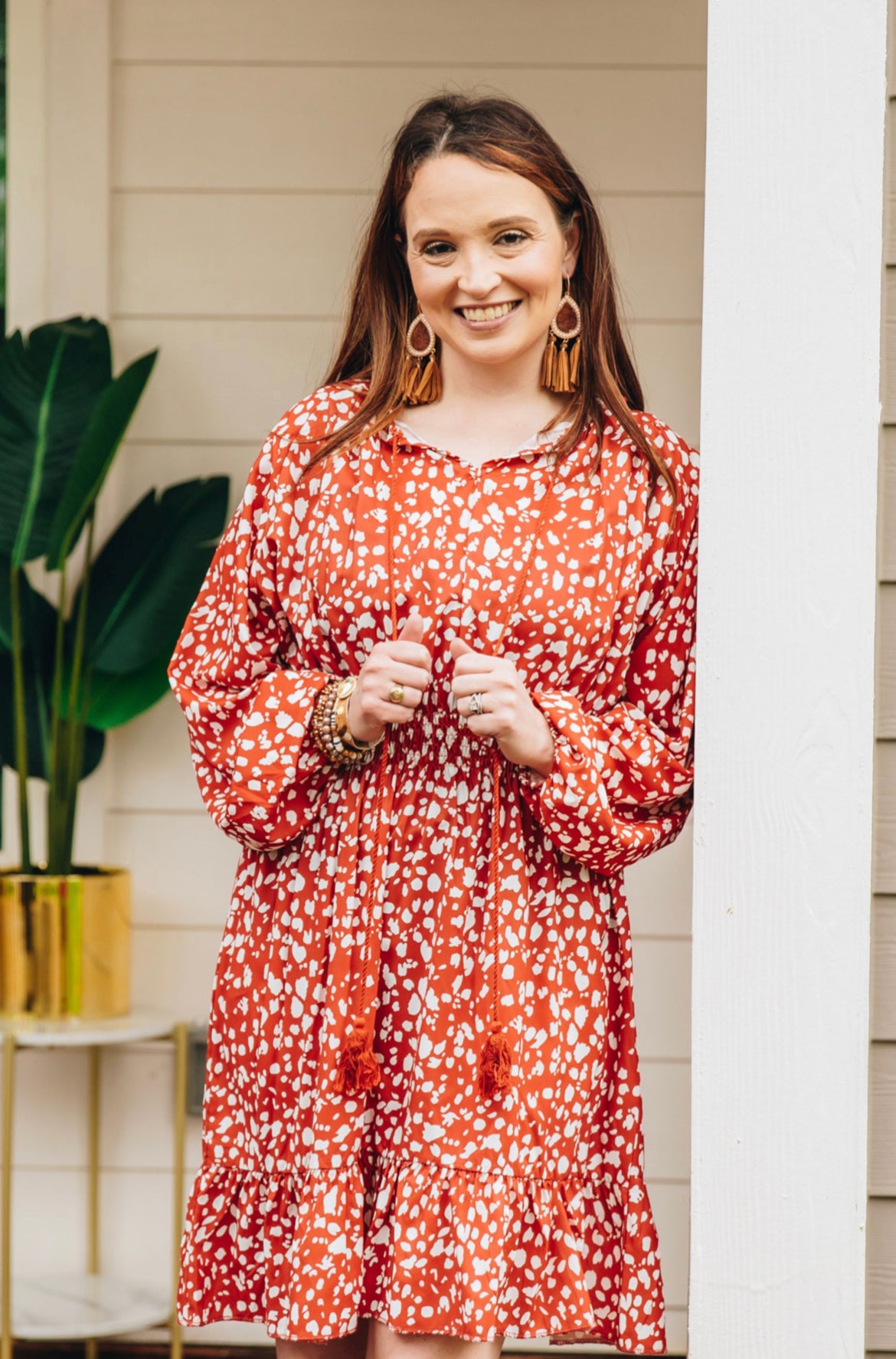 Southern Grace Easy to Spot Leopard Dress, Red-Clothing-Sunshine and Wine Boutique
