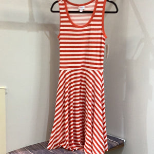 LuLaRoe Nicki Sleeveless Tank Dress Size Small Red & White-Shirts & Tops-Sunshine and Wine Boutique