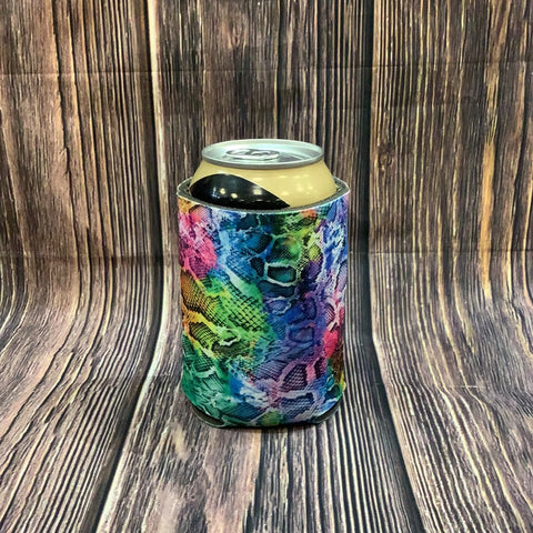 The Swanky Blossom Regular Can Cooler, Rainbow Snakeskin-Can & Bottle Sleeves-Sunshine and Wine Boutique