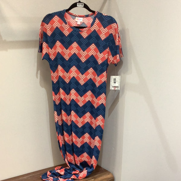 LuLaRoe Maria Long Maxi Dress Size Small Chevron-Shirts & Tops-Sunshine and Wine Boutique