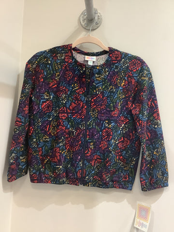 LuLaRoe Kid's Monroe Zip Up Jacket with Pockets 12, Rainbow-Shirts & Tops-Sunshine and Wine Boutique