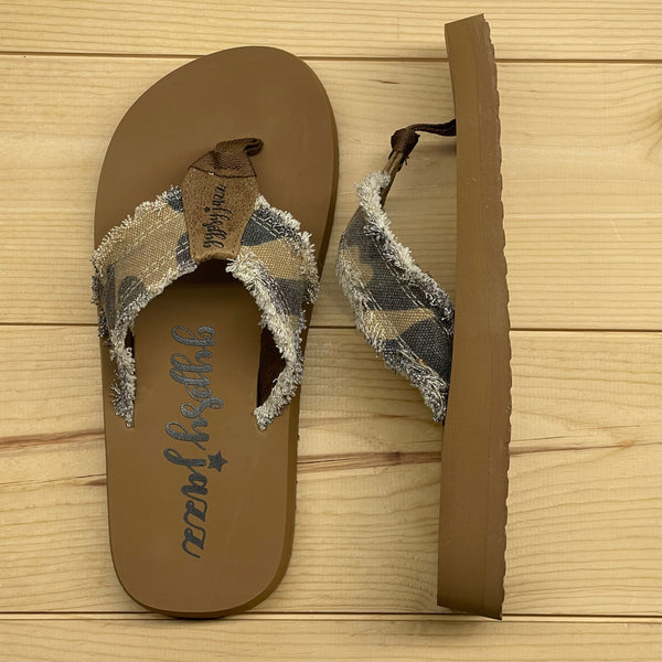 Gypsy Jazz "Encore" Camouflage Flip Flop-Shoes-Sunshine and Wine Boutique