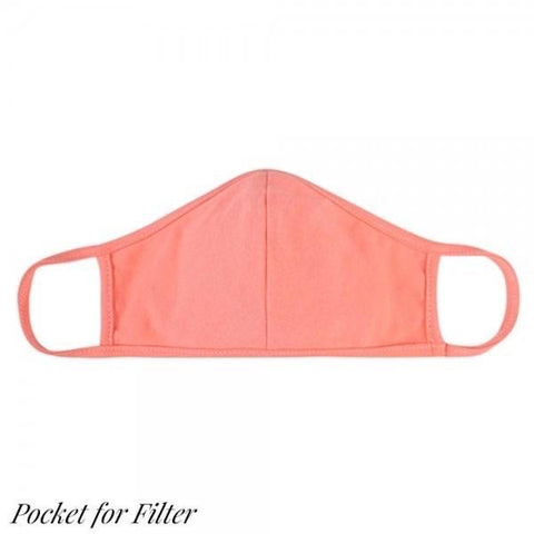 Sunshine & Wine Boutique Youth Solid Peach Cloth Face Mask with seam & filter pocket-Face Mask-Sunshine and Wine Boutique