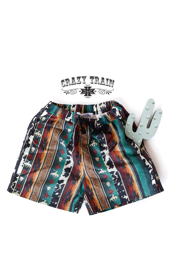 Crazy Train Boy's Raise Em’ Western Shorts-Clothing-Sunshine and Wine Boutique
