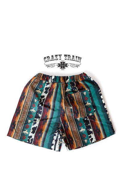 Crazy Train Boy's Raise Em’ Western Shorts-Clothing-Sunshine and Wine Boutique