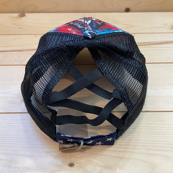 Crazy Train Freedom Fly Criss Cross Hat, Red White & Blue-Hats-Sunshine and Wine Boutique