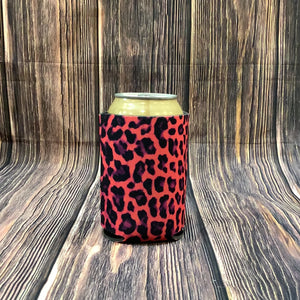 The Swanky Blossom Regular Can Cooler, Pink Leopard-Can & Bottle Sleeves-Sunshine and Wine Boutique
