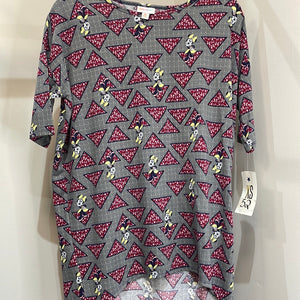 LuLaRoe Disney Irma Short Sleeve High Low TopSize XS Minnie & Triangles-Shirts & Tops-Sunshine and Wine Boutique