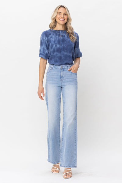 Judy Blue High Waist W/ Pocket Details Wide Leg Denim 88619-Jeans-Sunshine and Wine Boutique