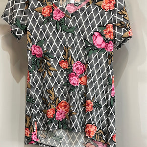 LuLaRoe Christy V-Neck Short Sleeve Top Size Small Floral-Shirts & Tops-Sunshine and Wine Boutique