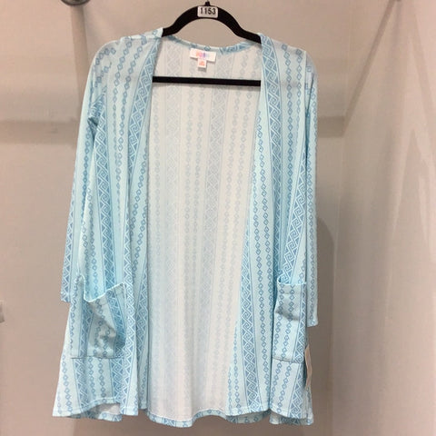 LuLaRoe Caroline Long Sleeve Cardigan Size Small Blue-Shirts & Tops-Sunshine and Wine Boutique