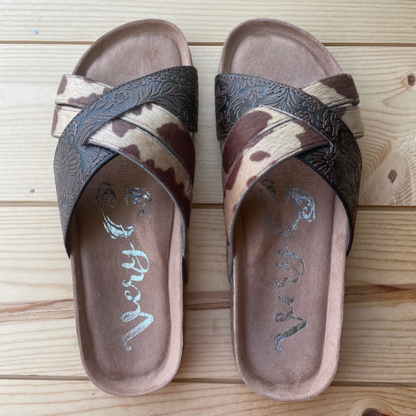 Very G "Ari" Brown Cow Slip-on-Shoes-Sunshine and Wine Boutique