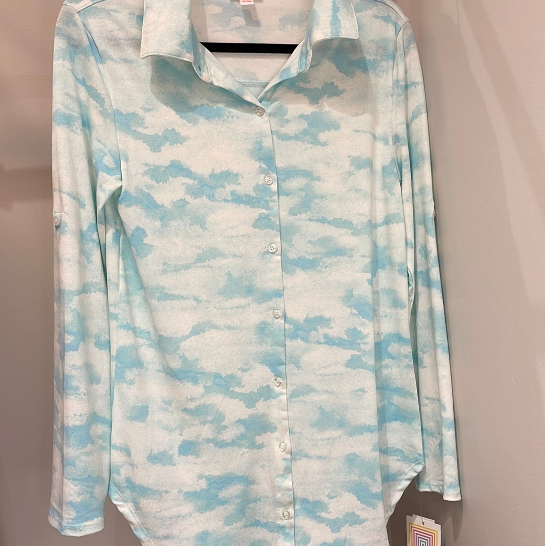 LuLaRoe Valentina Long Sleeve Button Up Top XS-Shirts & Tops-Sunshine and Wine Boutique
