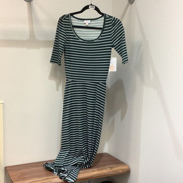 LuLaRoe Ana Short Sleeve Maxi Dress Size XS Green-Shirts & Tops-Sunshine and Wine Boutique