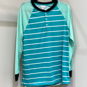 LuLaRoe Mark Long Sleeve Henley Top S-Shirts & Tops-Sunshine and Wine Boutique