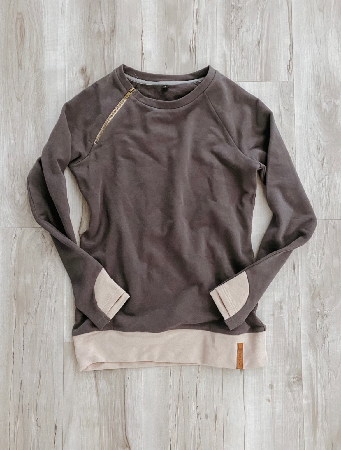 Ampersand Kid s Side Zip Pullover Charcoal Dusty Mauve Sunshine Wine Boutique