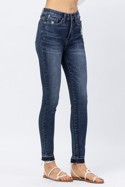 Judy Blue Hi-Waisted Tummy Control Clean Skinny Denim 88417-Jeans-Sunshine and Wine Boutique